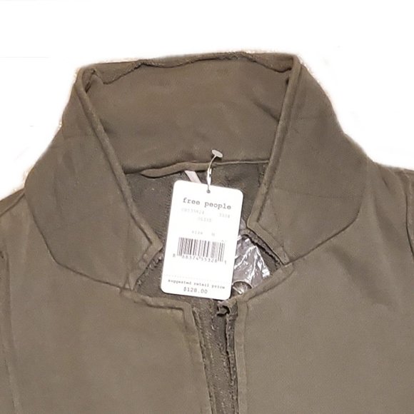 Women's FREE PEOPLE Green Coat Jacket Sz M - NWT - Picture 2 of 2